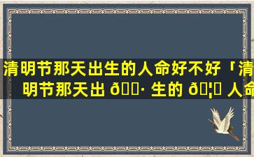 清明节那天出生的人命好不好「清明节那天出 🕷 生的 🦁 人命格如何」